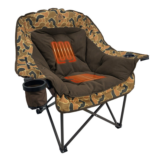 Heated Comfort Cloud Chair - AXS Camo™ Heritage Field/Brown Fleece  (Heated Seat And Back)