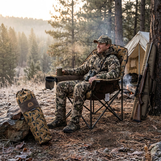 Heated Comfort Cloud Chair - AXS Camo™ Heritage Field/Brown Fleece  (Heated Seat And Back)